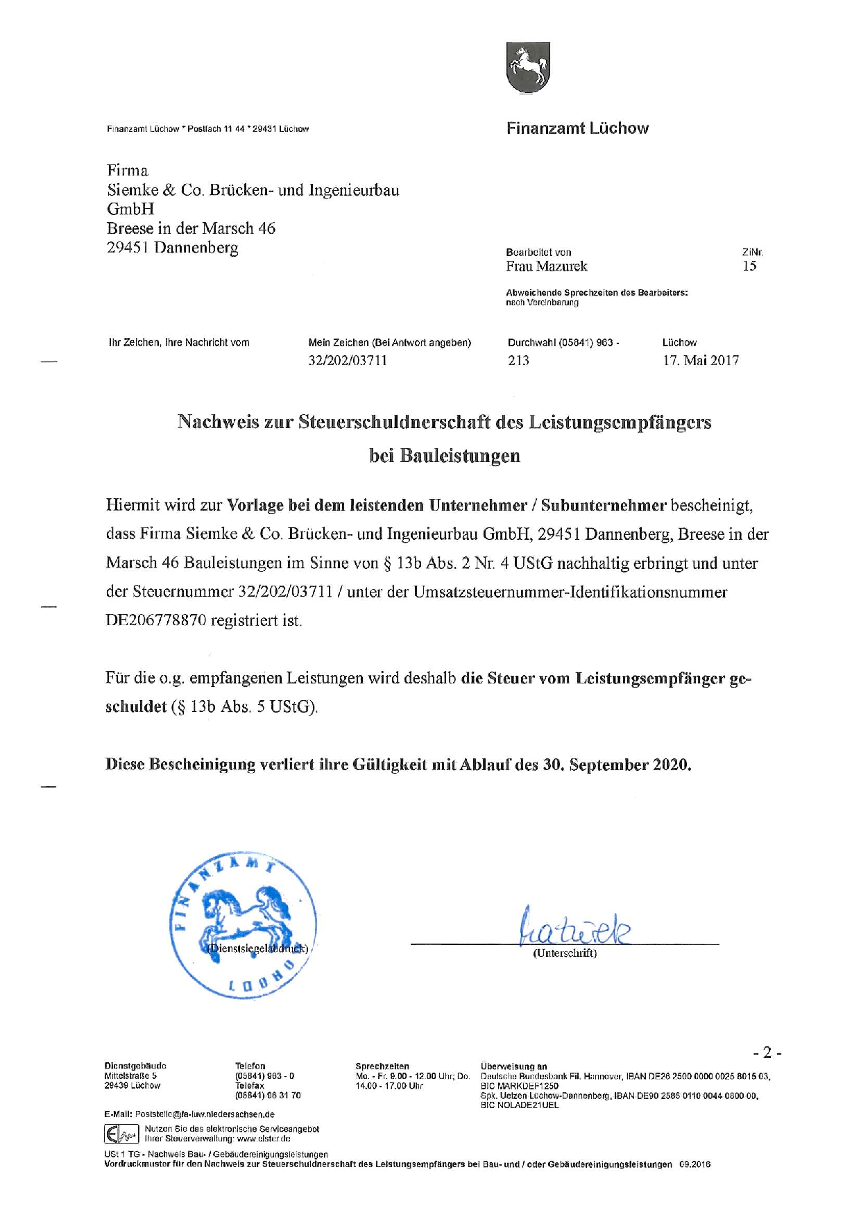 Steuerschuldnerschaft Bauleistungen